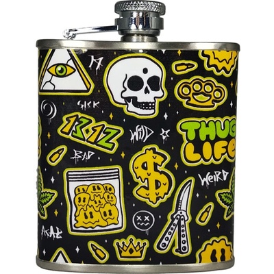 Ploskačka nerezová Thug Life 180 ml