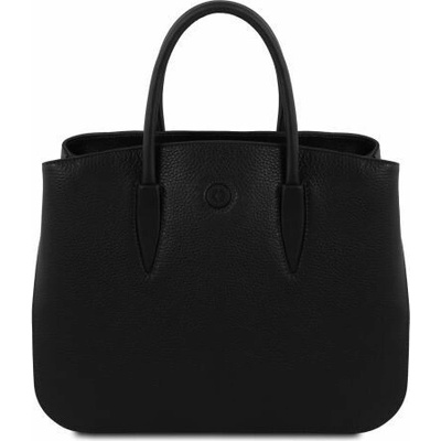 Tuscany Leather Elegantná kožená kabelka Camelia Čierna