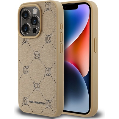 KARL LAGERFELD PU Karl Heads Pattern Magsafe заден капак за iPhone 15 Pro Beige Karl Lagerfeld Karl Lagerfeld | Bezhov | ЖЕНИ | UNI