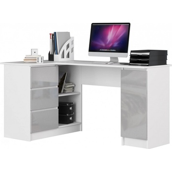 Ak Furniture B-20 rohový bílý / šedý levý