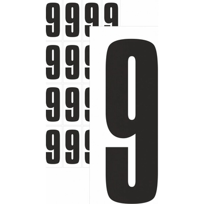 Čísla samolepící 9 černá samolepící vinylová fólie 15 mm písmo - aršík 36 ks – Zboží Dáma