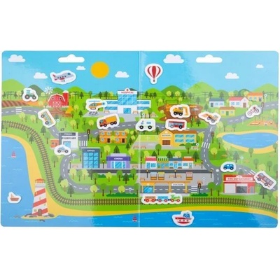 Bigjigs Toys - Книжка със стикери - Транспорт в града