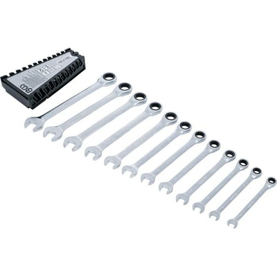 BGS technic Očkoploché ráčnové klíče 8-19 mm, sada 12 dílů v pořadači - BGS 6544