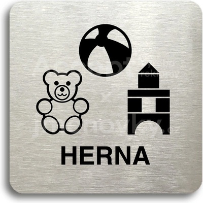 ACCEPT Piktogram herna - stříbrná tabulka - černý tisk bez rámečku