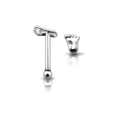 Šperky4U stříbrný piercing do nosu stopa N01023