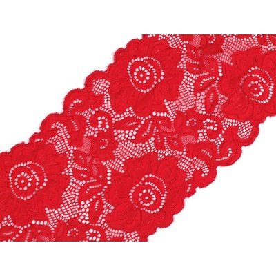 Elastická krajka / vsadka / běhoun šíře 14 cm Varianta: 4 červená, Balení: 1 m