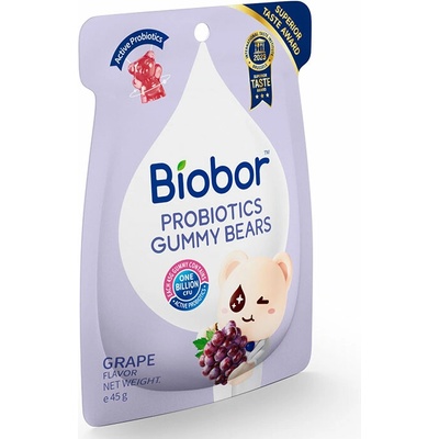 Biobor Probiotics Gummy Bears hroznová príchuť 45 g
