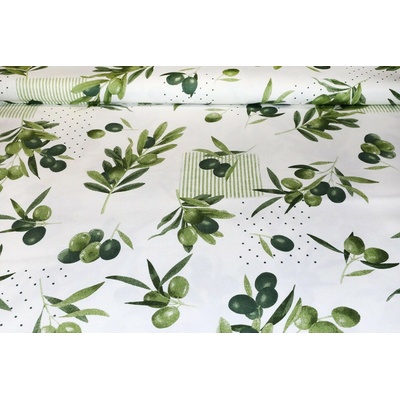 MADE IN ITALY Dekorační látka Bavlna Olivy, š. 140 cm Vícebarevná Šířka 140 cm