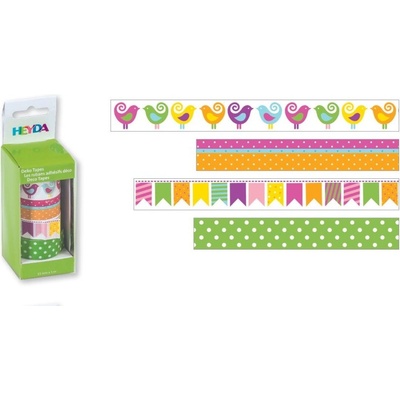 Heyda 1,5 cm x 5 m papírová ptáčci 4 ks