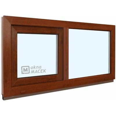 KÖMMERLING Plastové okno - 70 AD, 1200x600 mm, FIX/S, ořech ornamentální (kůra čirá), ořech/ořech