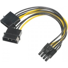 AKASA 4-pin Molex na 6+2-pin PCIe adaptér