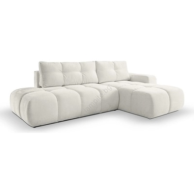 Laski Разтегателен ъглов тапициран диван almada с място за съхранение, l-образен, десен, бежов (lk0049)