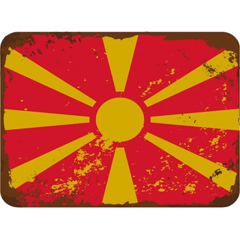 Ceduľa vlajka Macedónsko