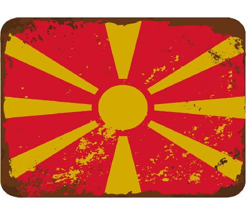 Ceduľa vlajka Macedónsko