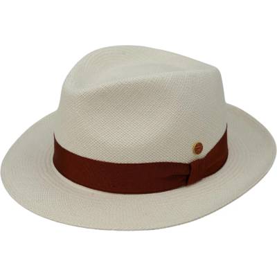 Mayser Maleo panamský klobouk trilby bílý rezavá stuha