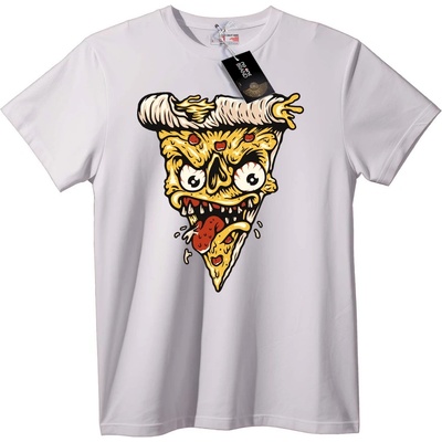 NOONEBRAND Тениска Пица Чудовище - 4XL, White