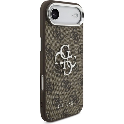 GUESS Предпазен калъф Guess PU 4G Metal Logo за iPhone 17 Pro Max, кафяв (GUHCP17XP4G4SMCW)