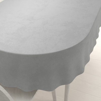 Biante Veľký zamatový oválny obrus Velvet Premium SVP-027 Svetlo sivý 220x260 cm