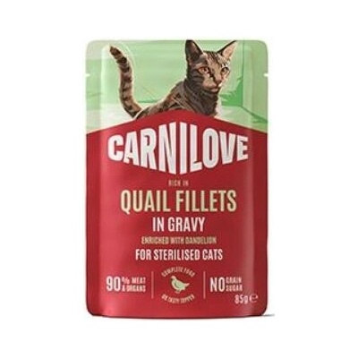 Carnilove Cat Pouch Gravy Quail+Dandelion Steril. 85 g