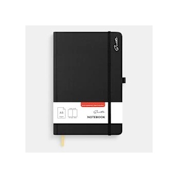 Sentio Бележник с ластик бели листа А5 96 листа Black