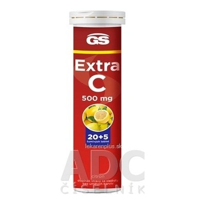 GS Extra C 500 mg tabliet eff inov.2023 príchuť citrón 25 ks