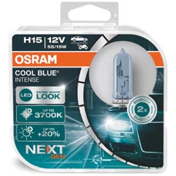 Image 1 of OSRAM Крушка OSRAM H15, 12V, 55/15W, 3700K, 1350lm, 2 броя
