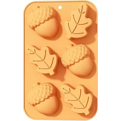 TORO Silikonová forma na muffiny 6ks 27x17cm žaludy a listy
