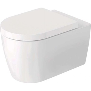 Duravit ME by Starck - Окачена тоалетна чиния със седалка SoftClose, Rimless, DuraFlush, DuraShield, матово бяло 490709ACA1 (490709ACA1)