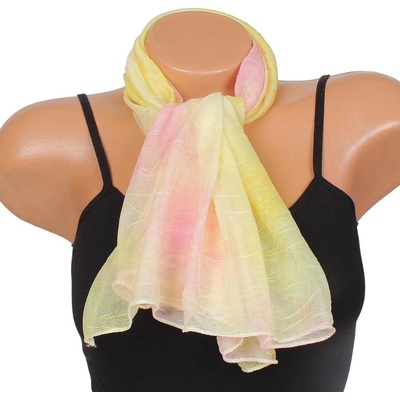 Свеж дамски шал в преливащо жълто и розово