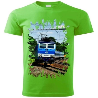 dětské tričko s lokomotivou 362 024-2 zelené