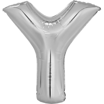 Amscan Písmeno Y stříbrné foliový balónek 86 cm