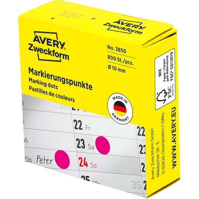 Avery Zweckform 3850 Samolepící kolečka 10 mm 800 ks purpurové