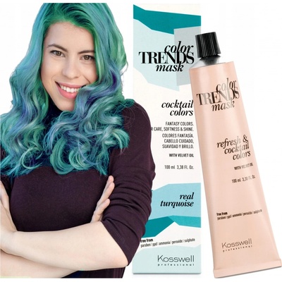 Kosswell Color Maska tónovací maska na vlasy Tyrkysová