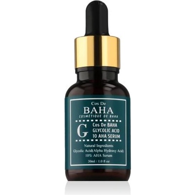 Cos De BAHA G Glycolic Acid 10 AHA Serum ексфолиращ серум с 10% гликолова киселина за обновяване и изглаждане на кожата 30 ml унисекс