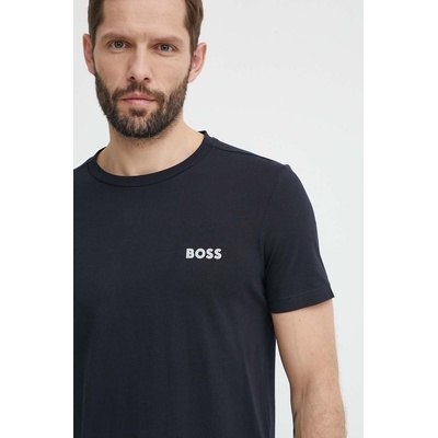 BOSS Green Памучна тениска Boss Green в синьо с изчистен дизайн 50515620 (50515620)