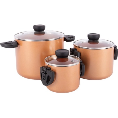 Sada hrnců Bo-Camp Slauson 3 pcs Barva: růžová/černá