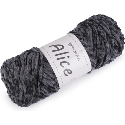 Stoklasa Pletací žinylková příze Alice 100 g Balení: 1 ks, Varianta: 18 šedá tmavá 18 šedá tmavá
