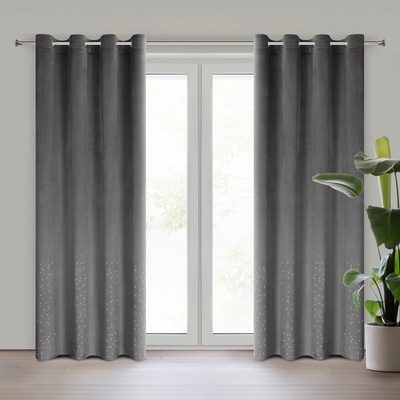 Takoy Sametový závěs ARIADNA zdobený třpytivými kamínky-HF-452837 | 140 x 250 cm