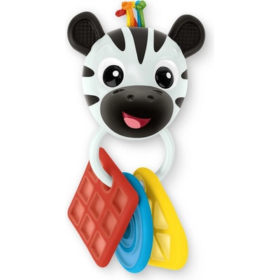 BABY EINSTEIN Kousátko s chrastítkem zebra Zen Shake-a-Shape bez BPA 0m+
