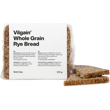 Vilgain Celozrnný žitný chléb BIO s chia semínky 375 g