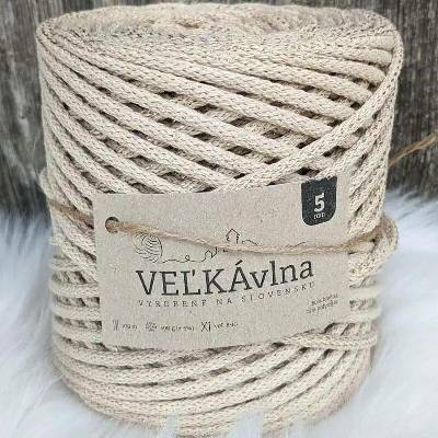 Velká vlna Špagát 5mm Vánoční capuccino s lurexem