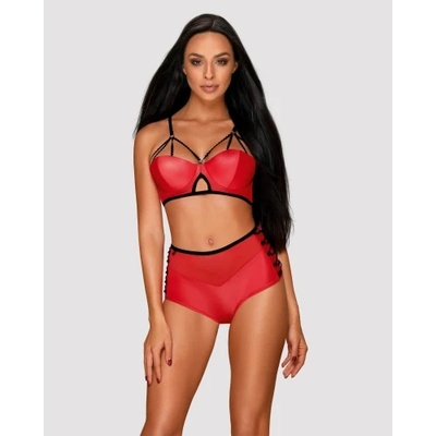 Obsessive Еротичен комплект Obsessive Leatheria червен