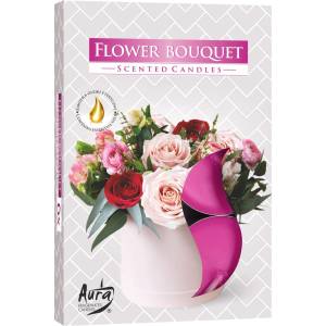 BISPOL Ароматни чаени свещи Bispol Aura - Цветен букет, 6 броя (p15-334)