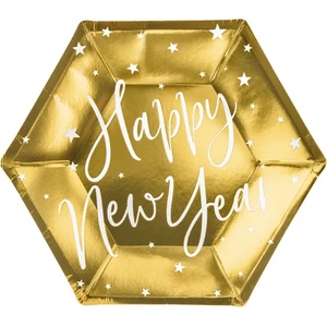 PartyDeco Чинии - Happy New Year 8 бр