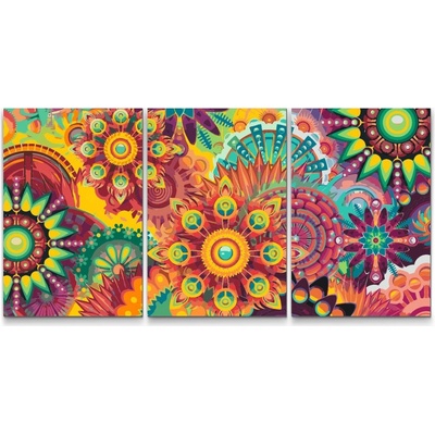 Painting Queens Painting Queens Barevná mandala sada 3 ks 40 x 60 cm bez rámu PBNSET/03COLORFULMANDALA/40 x 60_40 x 60_40 x 60/WO