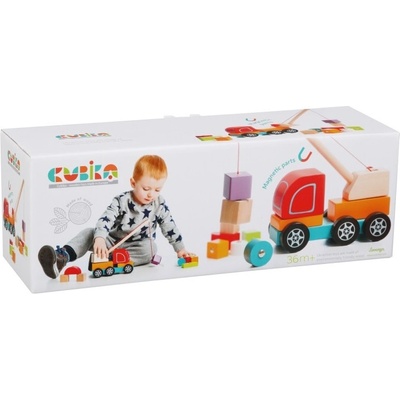 Cubika Дървена играчка Cubika - Камион с кран (13982)