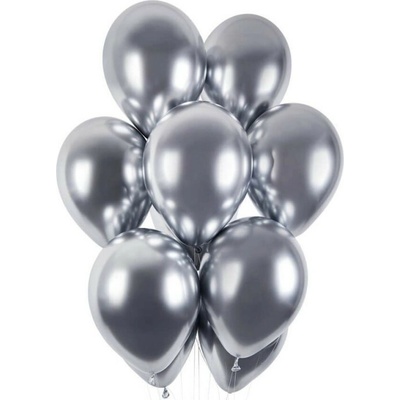 SMART Balóniky chrómované strieborné lesklé Silvester 33 cm