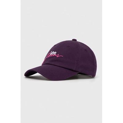 Lee Памучна шапка с козирка Lee в лилаво с апликация (LP6804A10)