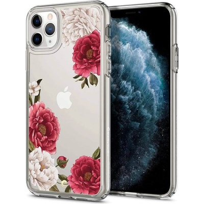 Spigen Ciel Red Floral Case - дизайнерски удароустойчив кейс за iPhone 11 Pro Max (прозрачен)