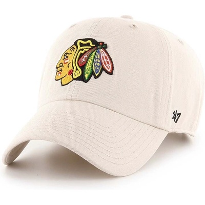 47 brand Памучна шапка с козирка 47 brand NHL Chicago Blackhawks в бежово с апликация (H.RGW04GWSNL.BN)